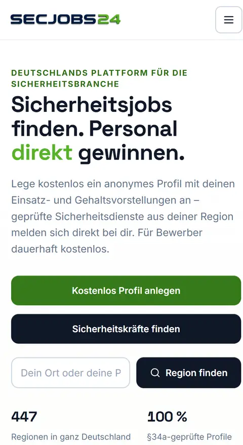 secjobs24.de auf dem Smartphone